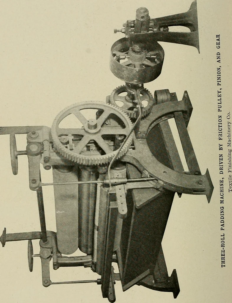 An illustration from Cyclopedia of textile work : a general reference library on cotton, woolen and worsted yarn manufacture, weaving, designing, chemistry and dyeing, finishing, knitting, and allied subjects, 1911, leaf 126