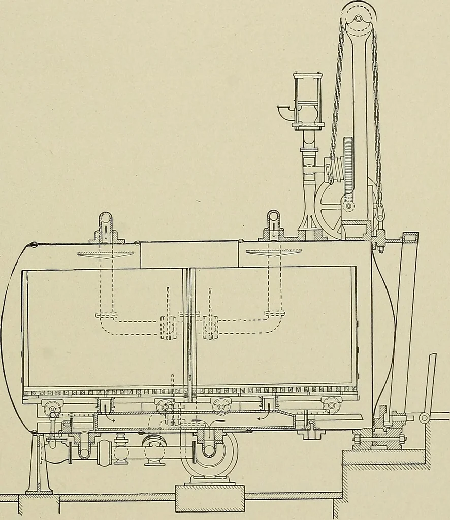 An illustration from Cyclopedia of textile work : a general reference library on cotton, woolen and worsted yarn manufacture, weaving, designing, chemistry and dyeing, finishing, knitting, and allied subjects, 1911, leaf 135