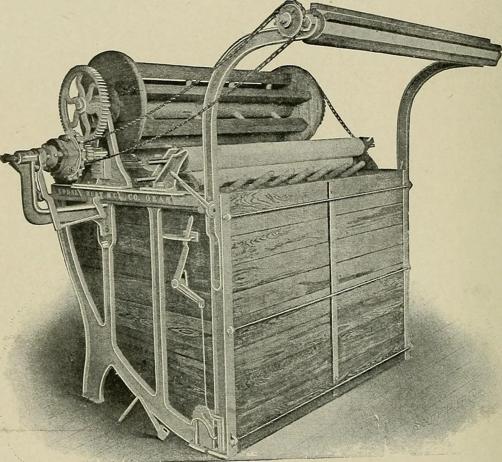 An illustration from Cyclopedia of textile work : a general reference library on cotton, woolen and worsted yarn manufacture, weaving, designing, chemistry and dyeing, finishing, knitting, and allied subjects, 1911, leaf 198