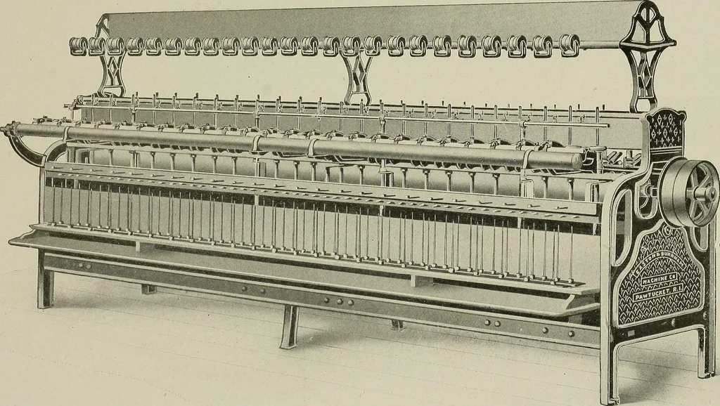 An illustration from Cyclopedia of textile work : a general reference library on cotton, woolen and worsted yarn manufacture, weaving, designing, chemistry and dyeing, finishing, knitting, and allied subjects, 1911, leaf 301