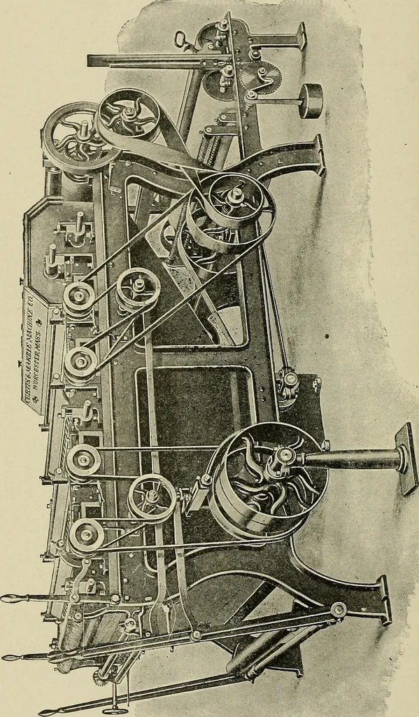 An illustration from Cyclopedia of textile work : a general reference library on cotton, woolen and worsted yarn manufacture, weaving, designing, chemistry and dyeing, finishing, knitting, and allied subjects, 1911, leaf 80