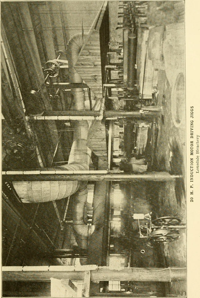 An illustration from Cyclopedia of textile work : a general reference library on cotton, woollen and worsted yarn manufacture, weaving, designing, chemistry and dyeing, finishing, knitting, and allied subjects, 1907, leaf 107