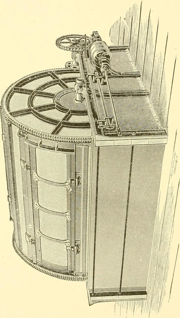 An illustration from Cyclopedia of textile work : a general reference library on cotton, woollen and worsted yarn manufacture, weaving, designing, chemistry and dyeing, finishing, knitting, and allied subjects, 1907, leaf 196