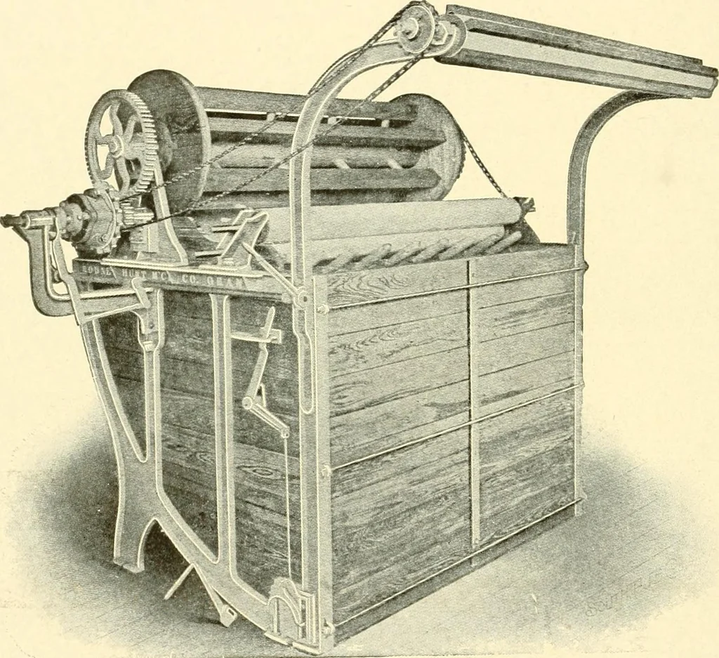 An illustration from Cyclopedia of textile work : a general reference library on cotton, woollen and worsted yarn manufacture, weaving, designing, chemistry and dyeing, finishing, knitting, and allied subjects, 1907, leaf 198