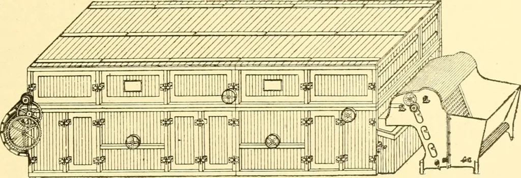 An illustration from Cyclopedia of textile work : a general reference library on cotton, woollen and worsted yarn manufacture, weaving, designing, chemistry and dyeing, finishing, knitting, and allied subjects, 1907, leaf 209