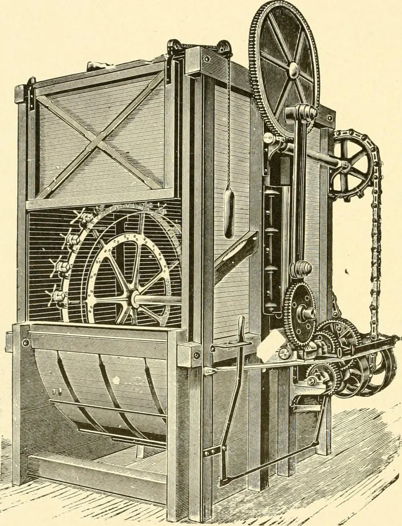 An illustration from Cyclopedia of textile work : a general reference library on cotton, woollen and worsted yarn manufacture, weaving, designing, chemistry and dyeing, finishing, knitting, and allied subjects, 1907, leaf 234