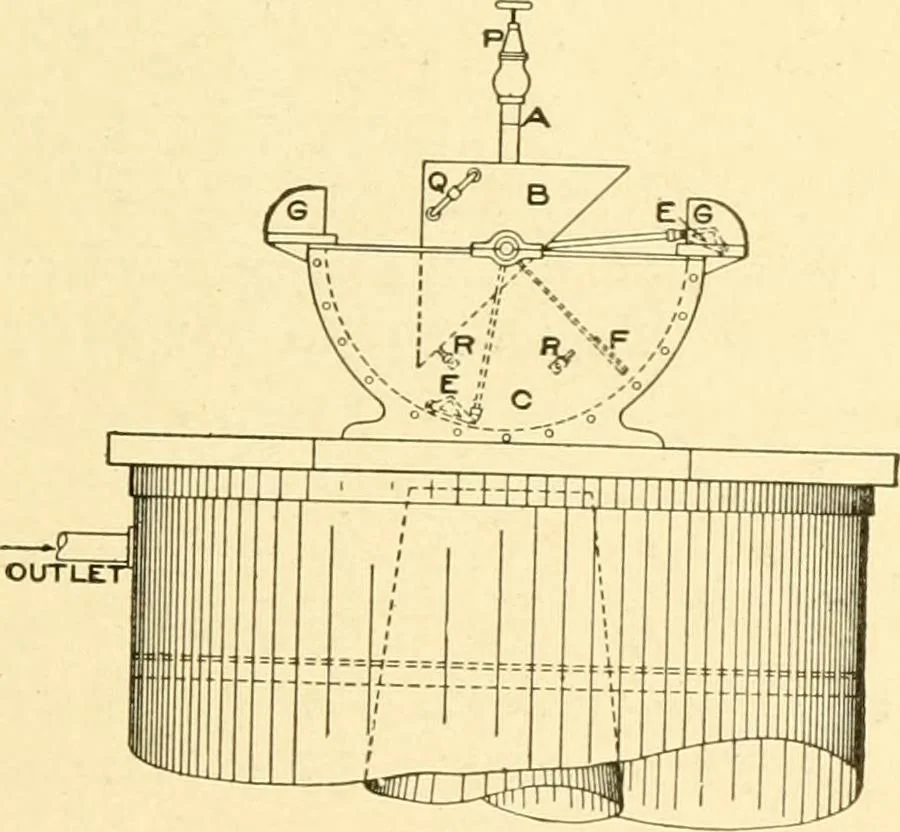 An illustration from Cyclopedia of textile work : a general reference library on cotton, woollen and worsted yarn manufacture, weaving, designing, chemistry and dyeing, finishing, knitting, and allied subjects, 1907, leaf 271