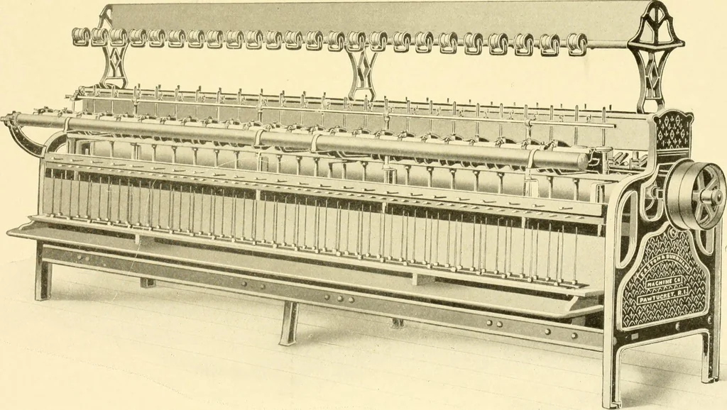 An illustration from Cyclopedia of textile work : a general reference library on cotton, woollen and worsted yarn manufacture, weaving, designing, chemistry and dyeing, finishing, knitting, and allied subjects, 1907, leaf 303