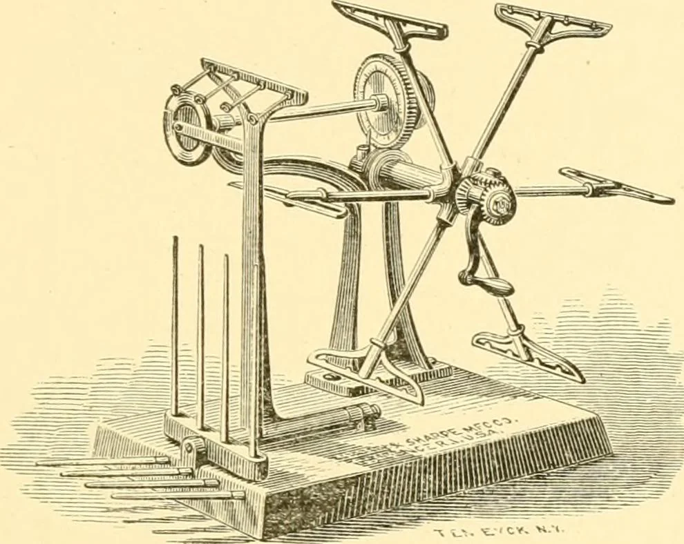 An illustration from Cyclopedia of textile work : a general reference library on cotton, woollen and worsted yarn manufacture, weaving, designing, chemistry and dyeing, finishing, knitting, and allied subjects, 1907, leaf 315