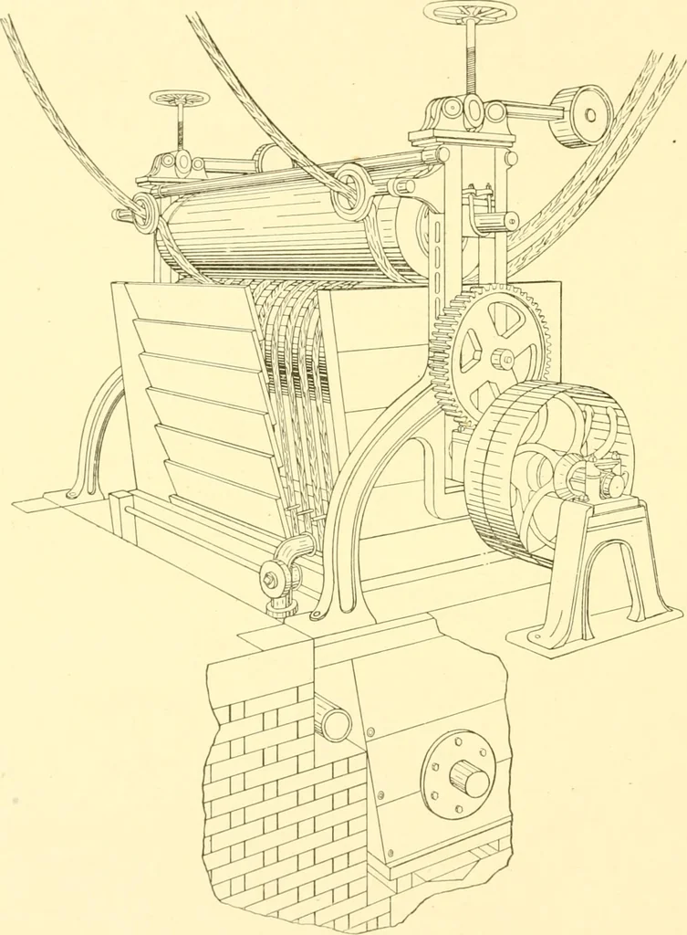 An illustration from Cyclopedia of textile work : a general reference library on cotton, woollen and worsted yarn manufacture, weaving, designing, chemistry and dyeing, finishing, knitting, and allied subjects, 1907, leaf 86
