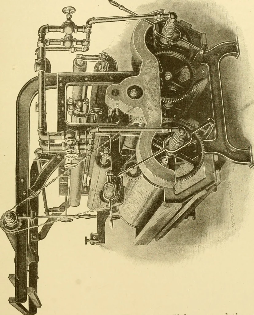 An illustration from Cyclopedia of textile work : a general reference library on cotton, woollen and worsted yarn manufacture, weaving, designing, chemistry and dyeing, finishing, knitting, and allied subjects, 1907, leaf 116