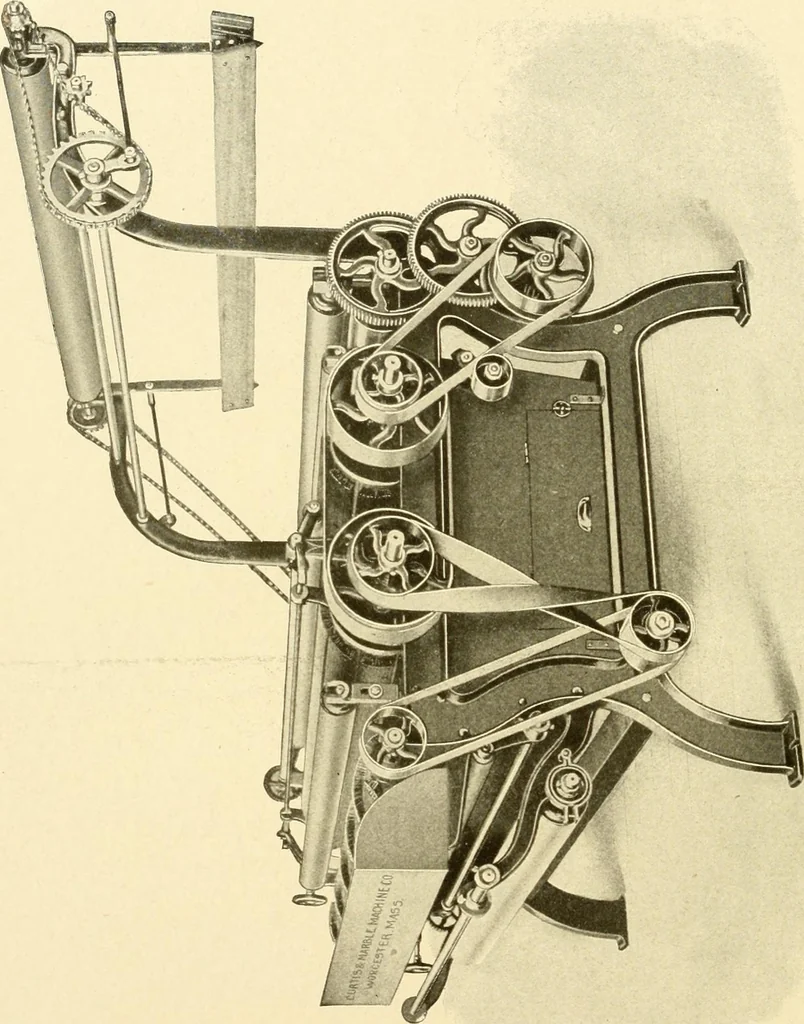 An illustration from Cyclopedia of textile work : a general reference library on cotton, woollen and worsted yarn manufacture, weaving, designing, chemistry and dyeing, finishing, knitting, and allied subjects, 1907, leaf 163