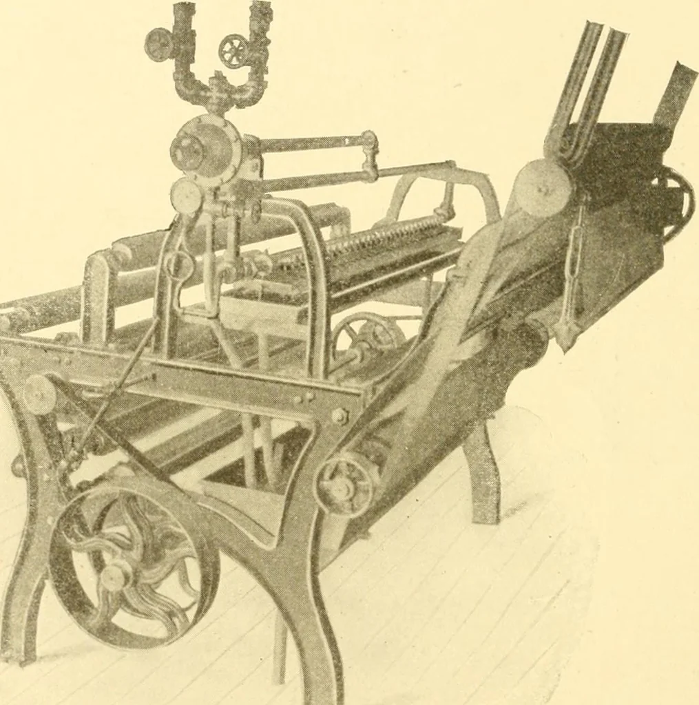 An illustration from Cyclopedia of textile work : a general reference library on cotton, woollen and worsted yarn manufacture, weaving, designing, chemistry and dyeing, finishing, knitting, and allied subjects, 1907, leaf 179