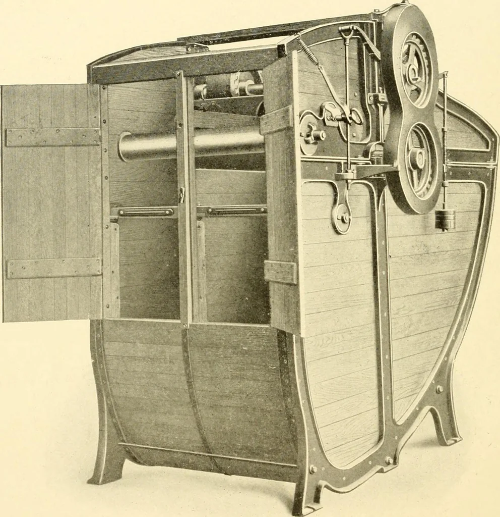 An illustration from Cyclopedia of textile work : a general reference library on cotton, woollen and worsted yarn manufacture, weaving, designing, chemistry and dyeing, finishing, knitting, and allied subjects, 1907, leaf 19