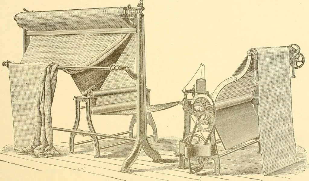 An illustration from Cyclopedia of textile work : a general reference library on cotton, woollen and worsted yarn manufacture, weaving, designing, chemistry and dyeing, finishing, knitting, and allied subjects, 1907, leaf 25