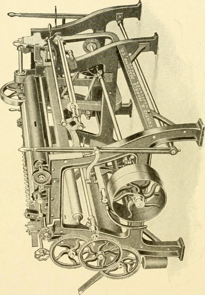An illustration from Cyclopedia of textile work : a general reference library on cotton, woollen and worsted yarn manufacture, weaving, designing, chemistry and dyeing, finishing, knitting, and allied subjects, 1907, leaf 271