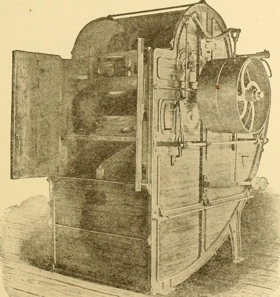 An illustration from Cyclopedia of textile work : a general reference library on cotton, woollen and worsted yarn manufacture, weaving, designing, chemistry and dyeing, finishing, knitting, and allied subjects, 1907, leaf 28