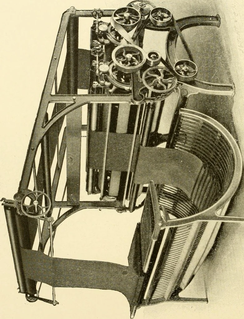 An illustration from Cyclopedia of textile work : a general reference library on cotton, woollen and worsted yarn manufacture, weaving, designing, chemistry and dyeing, finishing, knitting, and allied subjects, 1907, leaf 307