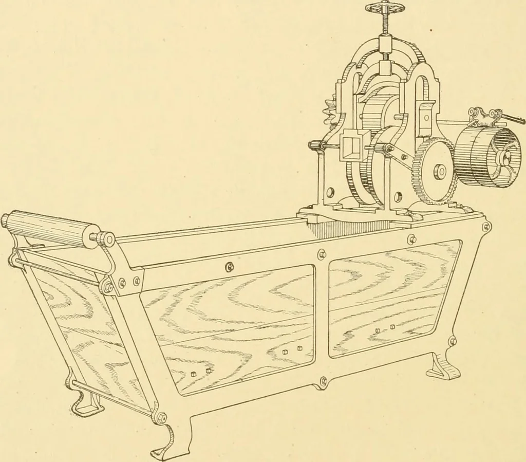 An illustration from Cyclopedia of textile work : a general reference library on cotton, woollen and worsted yarn manufacture, weaving, designing, chemistry and dyeing, finishing, knitting, and allied subjects, 1907, leaf 33