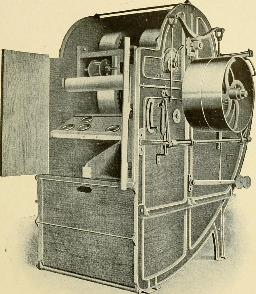 An illustration from Cyclopedia of textile work : a general reference library on cotton, woollen and worsted yarn manufacture, weaving, designing, chemistry and dyeing, finishing, knitting, and allied subjects, 1907, leaf 36
