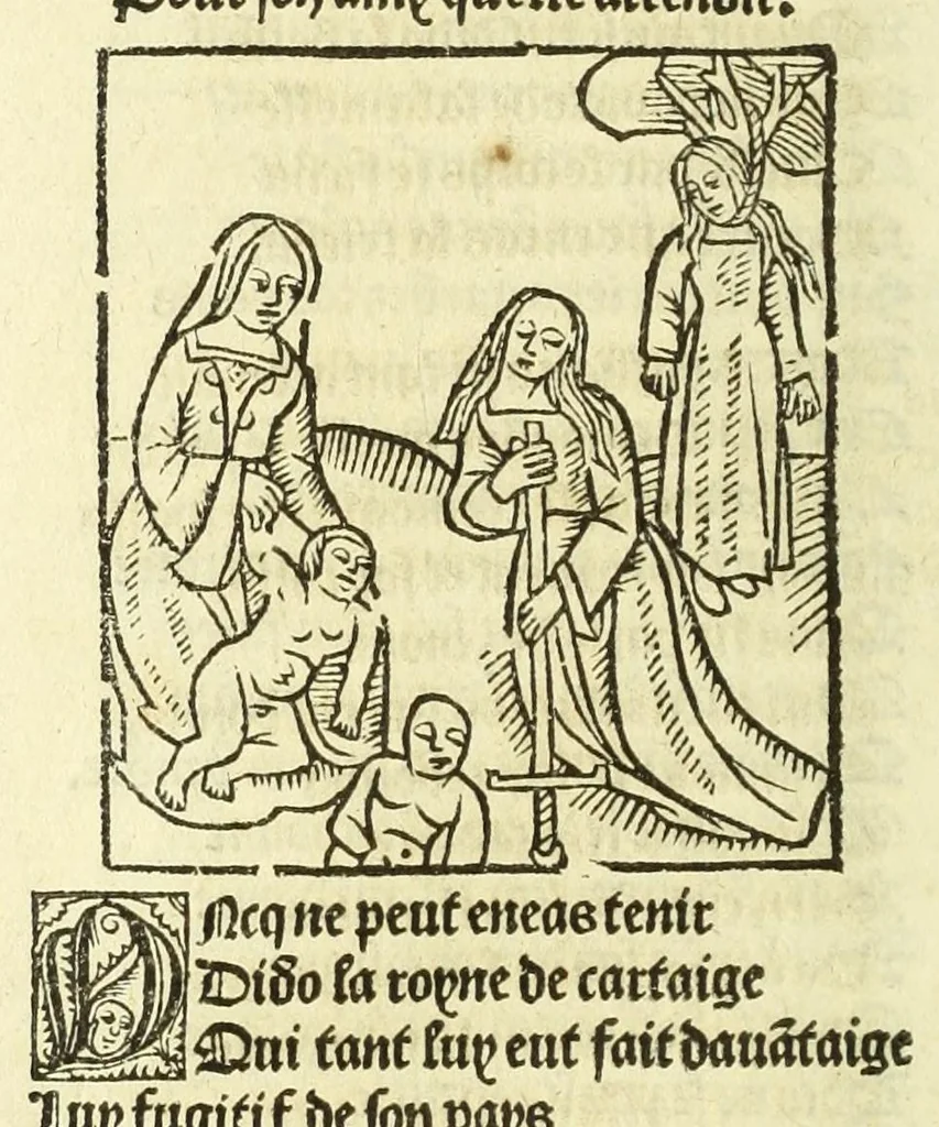An illustration from Cy est le Romat de la roze, ou, Tout lart Damour est enclose : histoires et auctoritez et maintz beaulx propos vsitez qui a este nouuellement Corrige suffisantement et cotte bien a lauantaige com on voit en chascune page, 1526, leaf 190