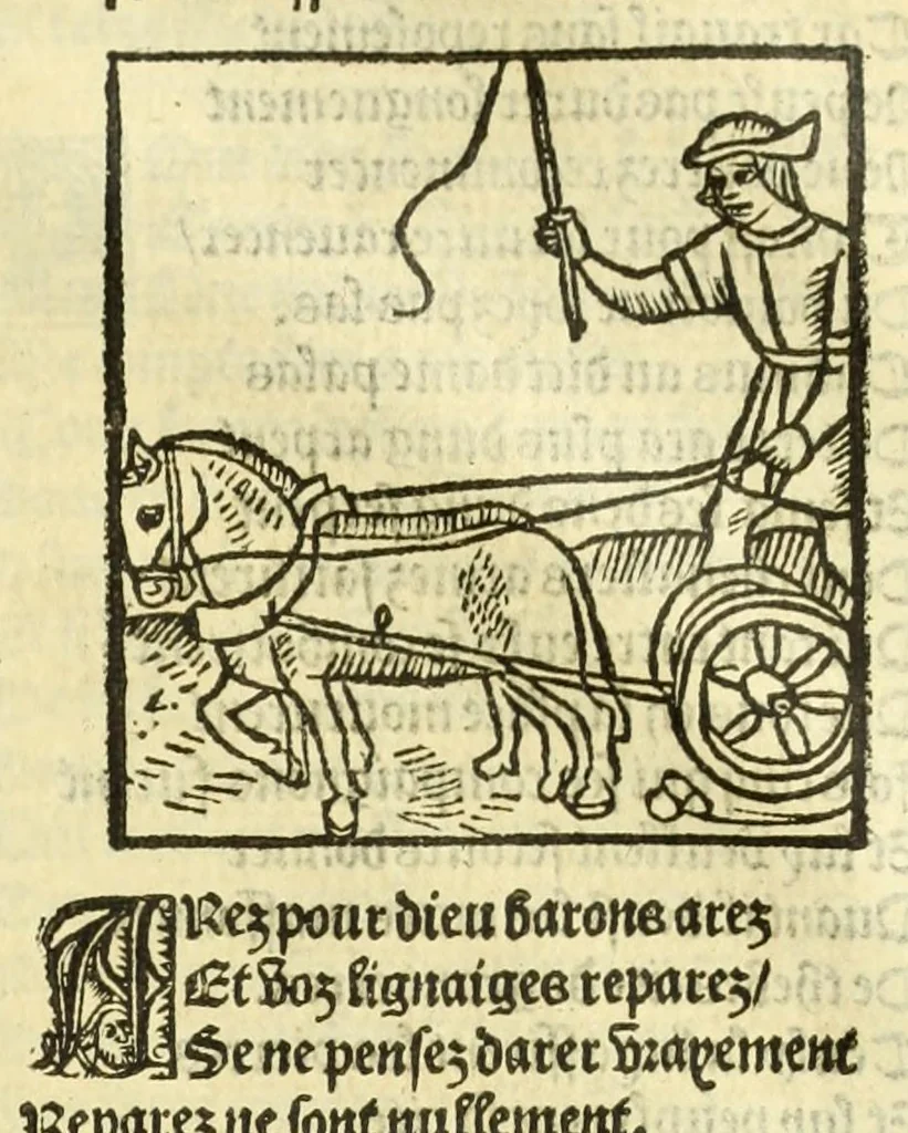 An illustration from Cy est le Romat de la roze, ou, Tout lart Damour est enclose : histoires et auctoritez et maintz beaulx propos vsitez qui a este nouuellement Corrige suffisantement et cotte bien a lauantaige com on voit en chascune page, 1526, leaf 269