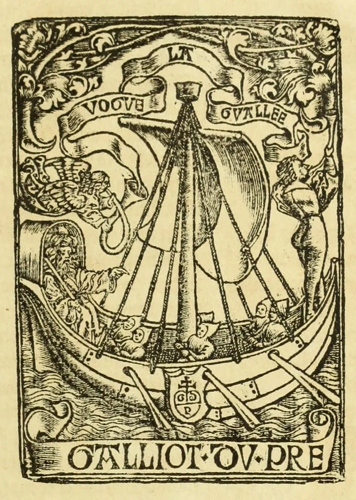 An illustration from Cy est le Romat de la roze, ou, Tout lart Damour est enclose : histoires et auctoritez et maintz beaulx propos vsitez qui a este nouuellement Corrige suffisantement et cotte bien a lauantaige com on voit en chascune page, 1526, leaf 293