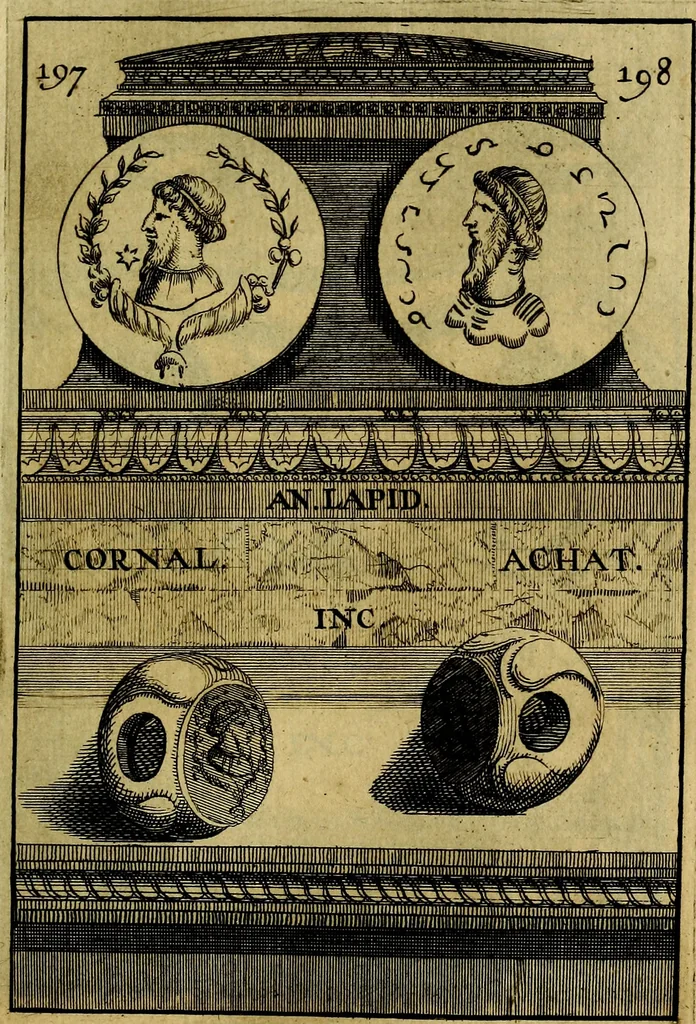 An illustration from Dactyliothecae, seu Annulorum sigillarium quorum priscos tam Graecos quam Romanos usus, ex ferro, aere, argento & auro promptuarii ... Collectis aliunde & ineditis & editis annulorum figuris auctior;, 1695, leaf 290