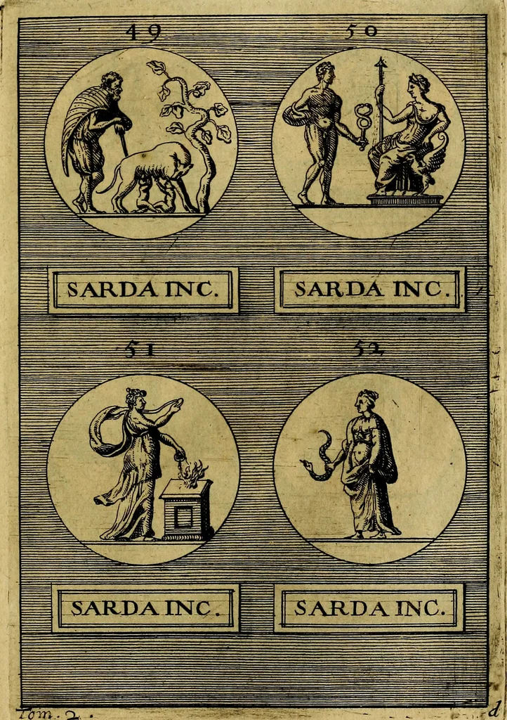 An illustration from Dactyliothecae, seu Annulorum sigillarium quorum priscos tam Graecos quam Romanos usus, ex ferro, aere, argento & auro promptuarii ... Collectis aliunde & ineditis & editis annulorum figuris auctior;, 1695, leaf 392