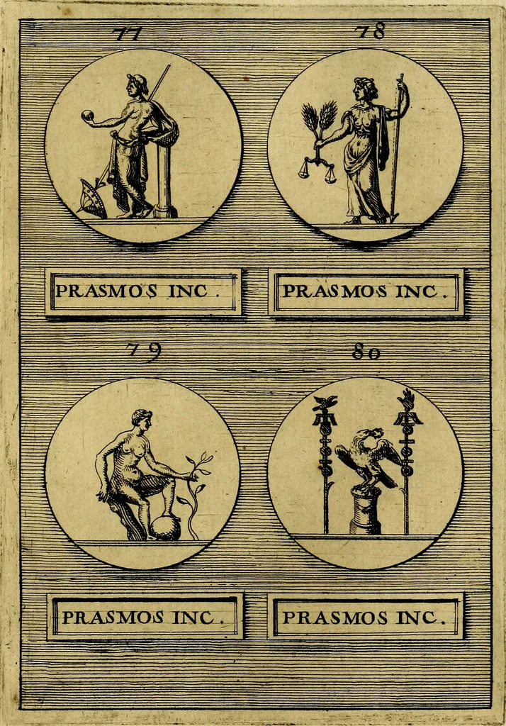 An illustration from Dactyliothecae, seu Annulorum sigillarium quorum priscos tam Graecos quam Romanos usus, ex ferro, aere, argento & auro promptuarii ... Collectis aliunde & ineditis & editis annulorum figuris auctior;, 1695, leaf 406