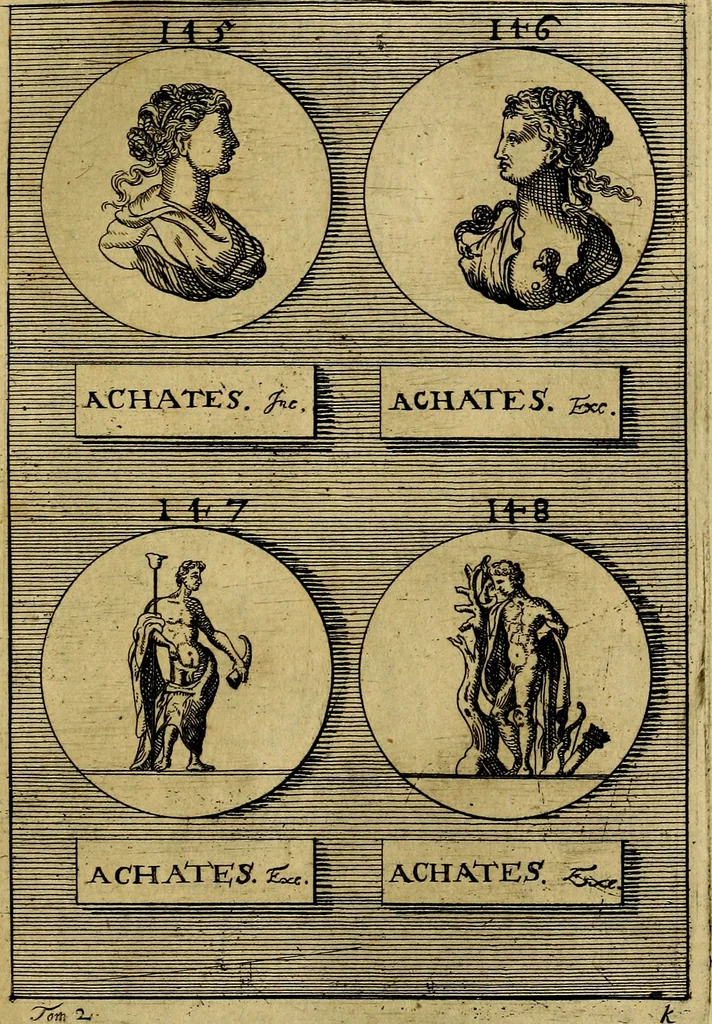 An illustration from Dactyliothecae, seu Annulorum sigillarium quorum priscos tam Graecos quam Romanos usus, ex ferro, aere, argento & auro promptuarii ... Collectis aliunde & ineditis & editis annulorum figuris auctior;, 1695, leaf 440