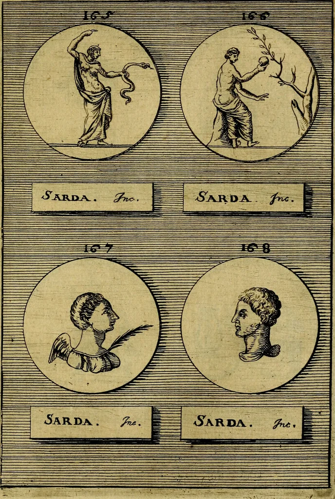 An illustration from Dactyliothecae, seu Annulorum sigillarium quorum priscos tam Graecos quam Romanos usus, ex ferro, aere, argento & auro promptuarii ... Collectis aliunde & ineditis & editis annulorum figuris auctior;, 1695, leaf 450
