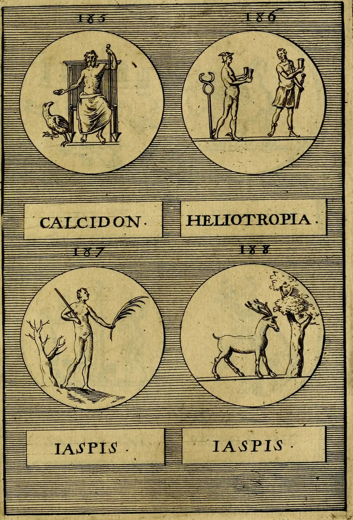 An illustration from Dactyliothecae, seu Annulorum sigillarium quorum priscos tam Graecos quam Romanos usus, ex ferro, aere, argento & auro promptuarii ... Collectis aliunde & ineditis & editis annulorum figuris auctior;, 1695, leaf 460