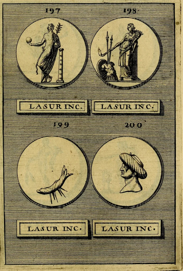 An illustration from Dactyliothecae, seu Annulorum sigillarium quorum priscos tam Graecos quam Romanos usus, ex ferro, aere, argento & auro promptuarii ... Collectis aliunde & ineditis & editis annulorum figuris auctior;, 1695, leaf 466