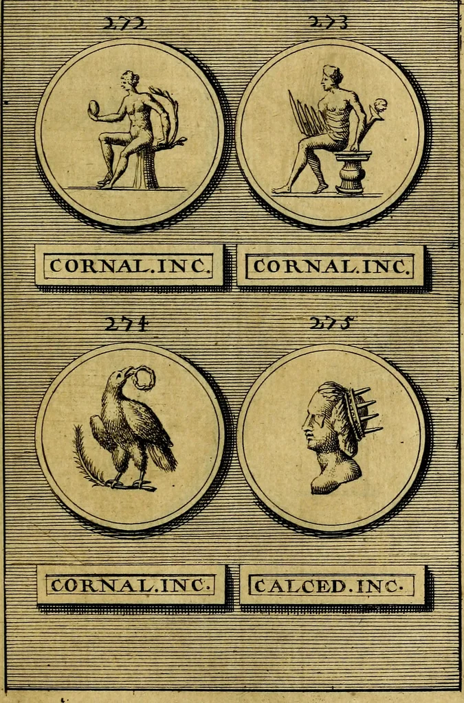 An illustration from Dactyliothecae, seu Annulorum sigillarium quorum priscos tam Graecos quam Romanos usus, ex ferro, aere, argento & auro promptuarii ... Collectis aliunde & ineditis & editis annulorum figuris auctior;, 1695, leaf 504