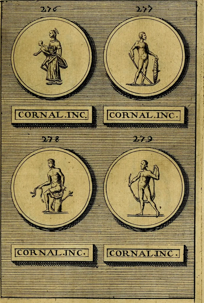 An illustration from Dactyliothecae, seu Annulorum sigillarium quorum priscos tam Graecos quam Romanos usus, ex ferro, aere, argento & auro promptuarii ... Collectis aliunde & ineditis & editis annulorum figuris auctior;, 1695, leaf 506