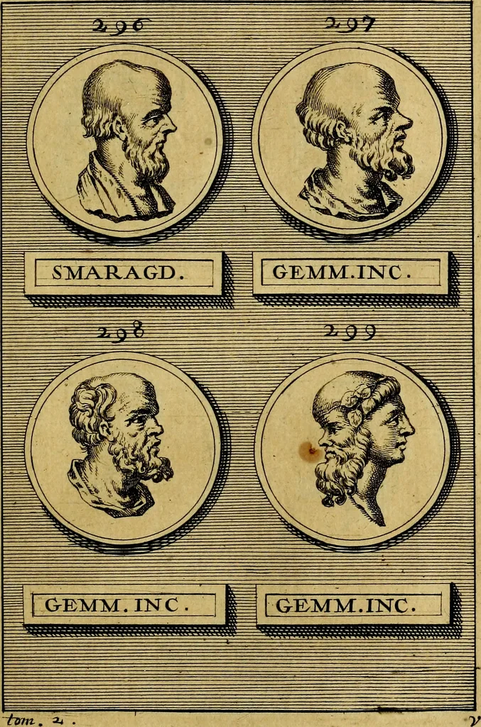 An illustration from Dactyliothecae, seu Annulorum sigillarium quorum priscos tam Graecos quam Romanos usus, ex ferro, aere, argento & auro promptuarii ... Collectis aliunde & ineditis & editis annulorum figuris auctior;, 1695, leaf 516