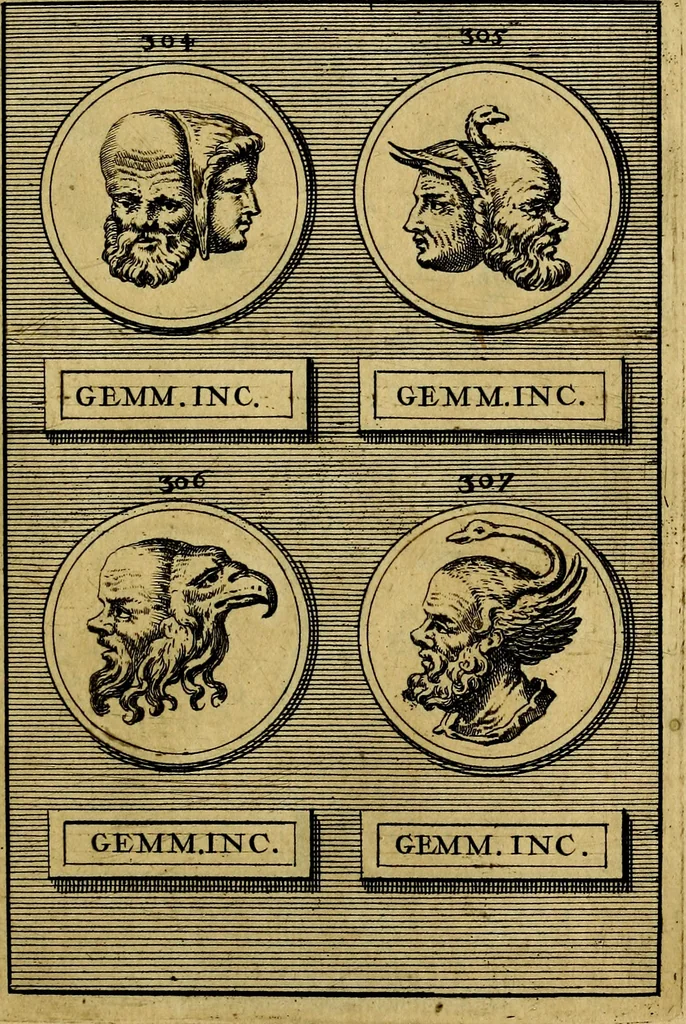 An illustration from Dactyliothecae, seu Annulorum sigillarium quorum priscos tam Graecos quam Romanos usus, ex ferro, aere, argento & auro promptuarii ... Collectis aliunde & ineditis & editis annulorum figuris auctior;, 1695, leaf 520
