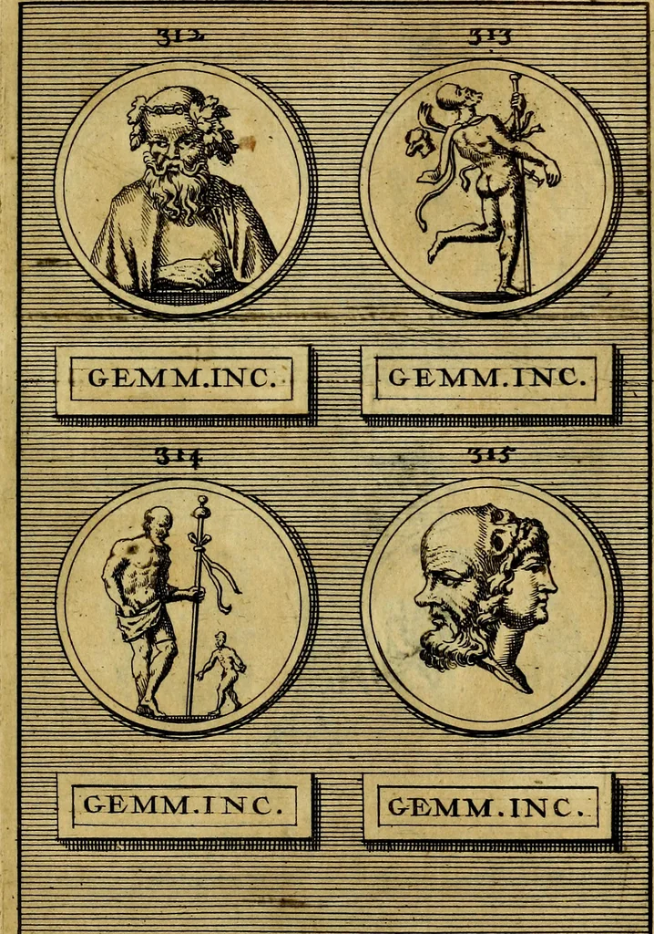 An illustration from Dactyliothecae, seu Annulorum sigillarium quorum priscos tam Graecos quam Romanos usus, ex ferro, aere, argento & auro promptuarii ... Collectis aliunde & ineditis & editis annulorum figuris auctior;, 1695, leaf 524
