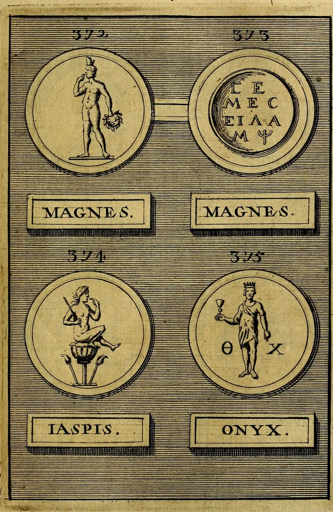 An illustration from Dactyliothecae, seu Annulorum sigillarium quorum priscos tam Graecos quam Romanos usus, ex ferro, aere, argento & auro promptuarii ... Collectis aliunde & ineditis & editis annulorum figuris auctior;, 1695, leaf 554
