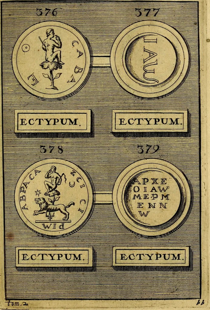 An illustration from Dactyliothecae, seu Annulorum sigillarium quorum priscos tam Graecos quam Romanos usus, ex ferro, aere, argento & auro promptuarii ... Collectis aliunde & ineditis & editis annulorum figuris auctior;, 1695, leaf 556