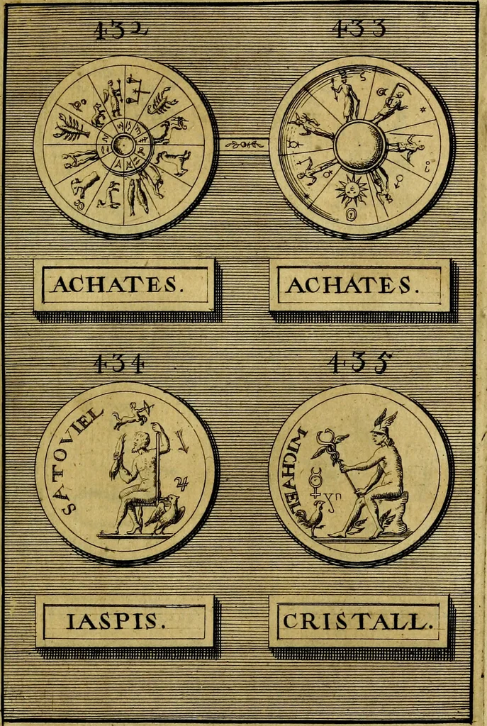 An illustration from Dactyliothecae, seu Annulorum sigillarium quorum priscos tam Graecos quam Romanos usus, ex ferro, aere, argento & auro promptuarii ... Collectis aliunde & ineditis & editis annulorum figuris auctior;, 1695, leaf 584