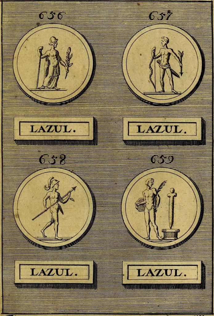 An illustration from Dactyliothecae, seu Annulorum sigillarium quorum priscos tam Graecos quam Romanos usus, ex ferro, aere, argento & auro promptuarii ... Collectis aliunde & ineditis & editis annulorum figuris auctior;, 1695, leaf 700
