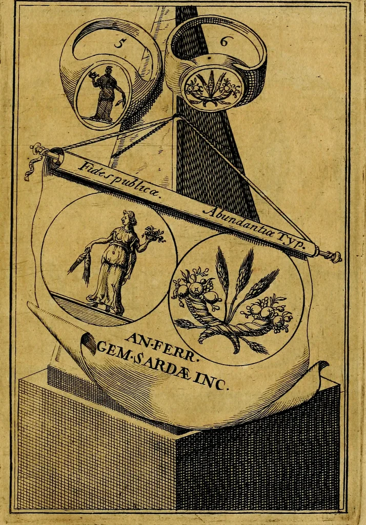 An illustration from Dactyliothecae, seu Annulorum sigillarium quorum priscos tam Graecos quam Romanos usus, ex ferro, aere, argento & auro promptuarii ... Collectis aliunde & ineditis & editis annulorum figuris auctior;, 1695, leaf 10