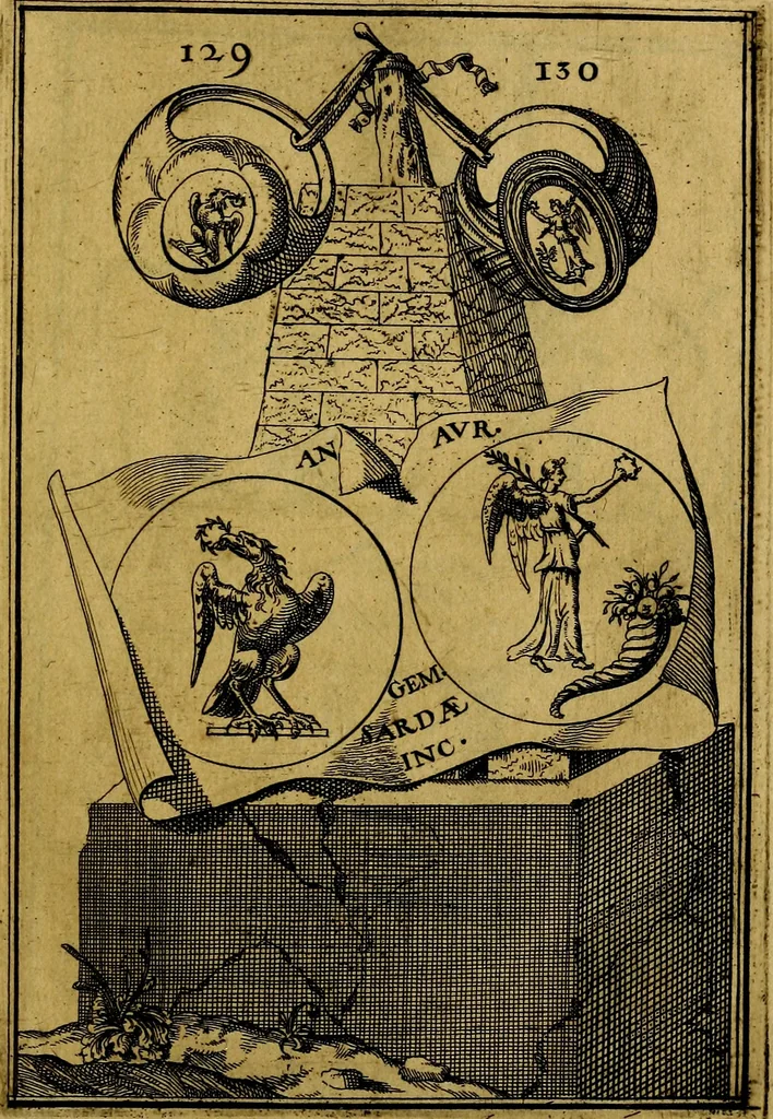 An illustration from Dactyliothecae, seu Annulorum sigillarium quorum priscos tam Graecos quam Romanos usus, ex ferro, aere, argento & auro promptuarii ... Collectis aliunde & ineditis & editis annulorum figuris auctior;, 1695, leaf 140