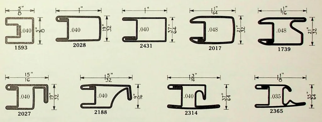 An illustration from Dahlstrom Metal Mouldings 1967, 1967, leaf 121