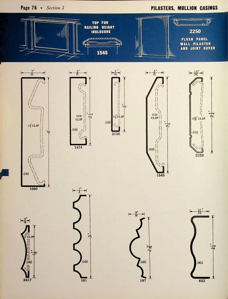 An illustration from Dahlstrom Metal Mouldings 1967, 1967, leaf 76
