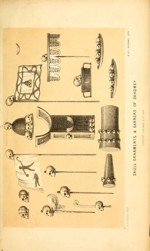 An illustration from Dahomey and the Dahomans; being the journals of two missions to the king of Dahomey, and residence at his capital, in the year 1849 and 1850, 1851, leaf 371