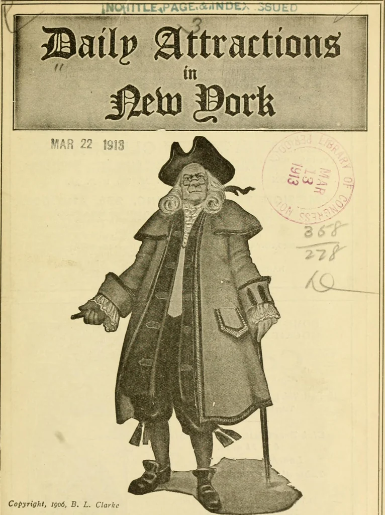 An illustration from Daily attractions in New York. Advance information of art exhibitions, lectures, concerts, churches, theatres, railroads, Pullman accommodations, points of interest, where to dine, etc. .., 1906, leaf 5