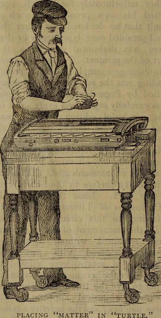 An illustration from The daily newspaper : the history of its production and distribution / [G.H.F.]., 1878, leaf 10